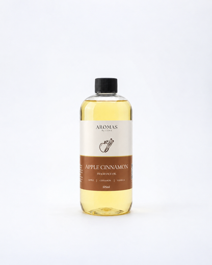 Aromas By Luma Apple Cinnamon fragrance oil 125 ml bottle on a white background